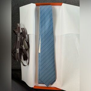 HERMES BLUE TIE NEW WITH TAGS AND BOX